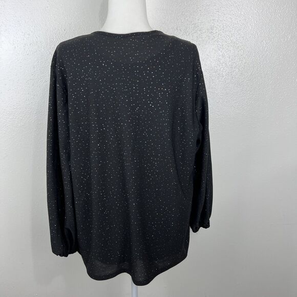 Ample Togs 2 Piece Cardigan Tank Top Set Women Extra Large Black Sparkly Shiny - Picture 6 of 16